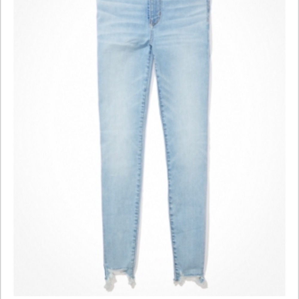 AE skinny jeans ripped cuffs